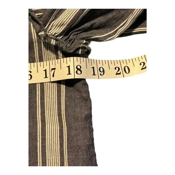 Hollister Women's Size Small Striped Cropped Blouse Blue‎ Bell  Flare Sleeve - Picture 5 of 7